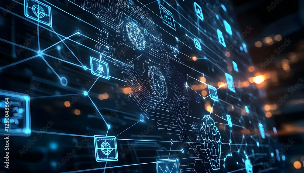 Deep learning and automation represented visually through advanced AI concepts Deep learning and automation represented visually through advanced AI concepts