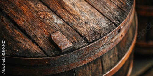 Wallpaper Mural Aged Wooden Barrel: Rustic Charm and Timeless Texture Torontodigital.ca