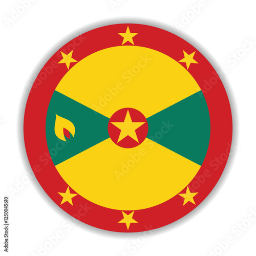 Grenada flag. Grenada circle flag logo icon computer vector illustration design