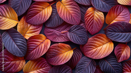 Wallpaper Mural Vibrant autumn leaves in shades of purple, orange, and red create stunning fall aesthetic Torontodigital.ca