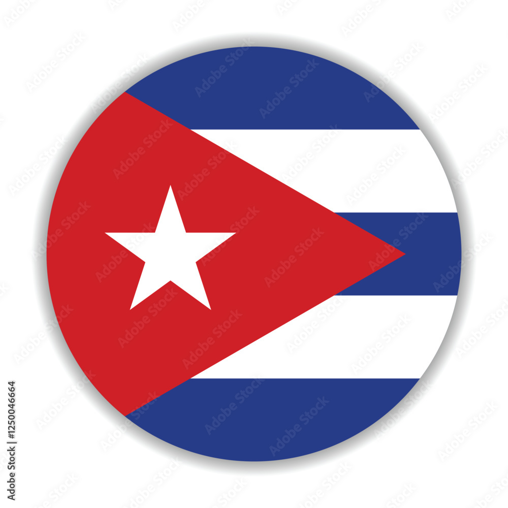 Cuba flag. Cuba circle flag logo icon computer vector illustration design Cuba flag. Cuba circle flag logo icon computer vector illustration design