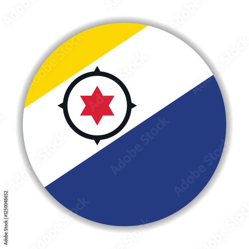 Caribisch Nederland flag. Caribisch Nederland circle flag logo icon computer vector illustration design