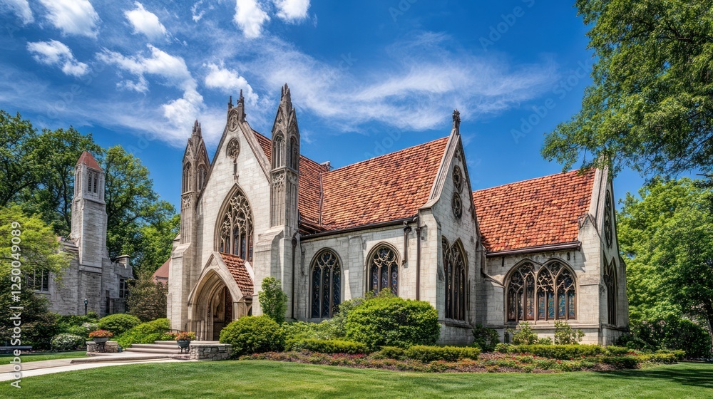 Majestic Stone Chapel Under a Summer Sky Majestic Stone Chapel Under a Summer Sky
