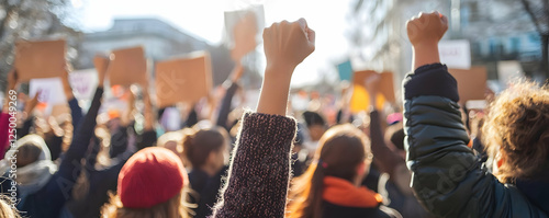 Rally held by diverse individuals promoting equality and justice on Human Rights Day.