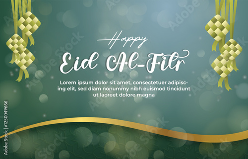 happy eid al fitr template banner with beautiful islamic ornament with blue background design 11
