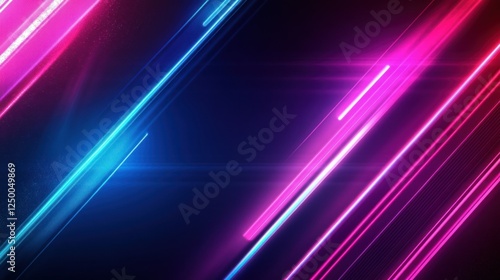 Wallpaper Mural Neon gaming geometric abstract glowing laser cyberpunk style banner for advertising and promotion background wallpaper AI generated image Torontodigital.ca