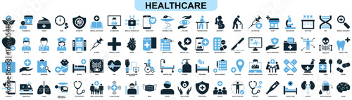 vector set of healthcare icons, medical or medicine medication, emphasizing healthcare and wellness pictogram symbol ui and ux design, glyphs	