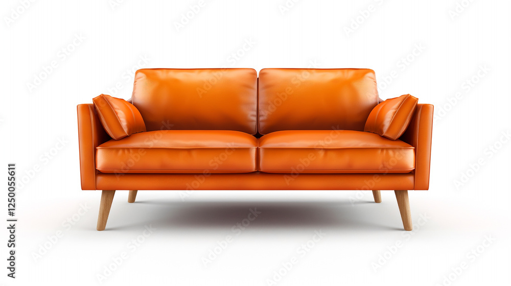 Fototapeta premium red sofa isolated on white background