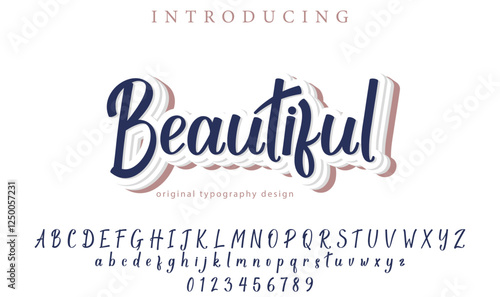 Beautiful Font Stylish brush painted an uppercase vector letters, alphabet, typeface
