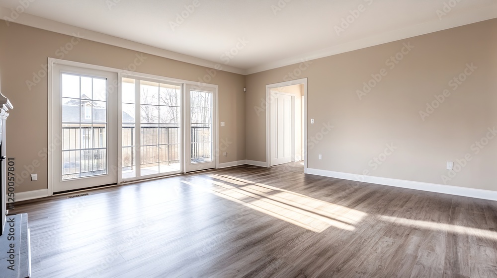 Bright and Airy Empty Room with Large Windows and Natural Light Streaming In : Generative AI Bright and Airy Empty Room with Large Windows and Natural Light Streaming In : Generative AI