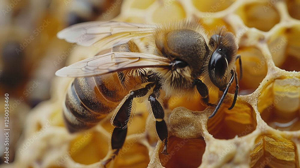 Bees swarming and flying around their beehive, showcasing their busy nature and teamwork Bees swarming and flying around their beehive, showcasing their busy nature and teamwork