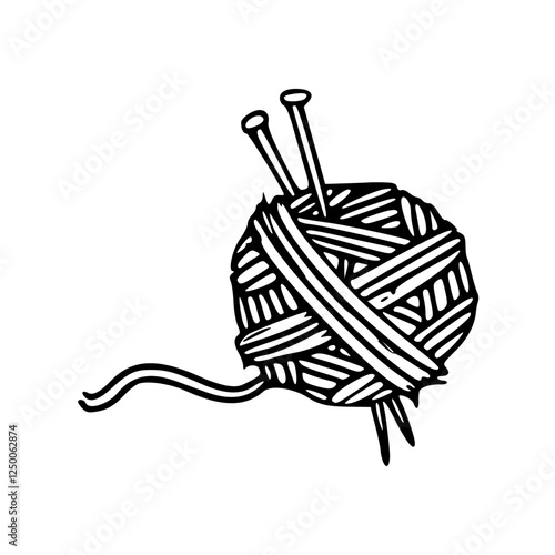 DIY project : yarn ball needles icon