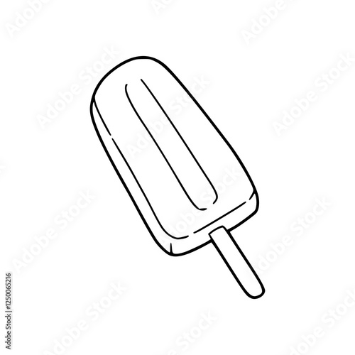 a black and white drawing of an ice cream icon