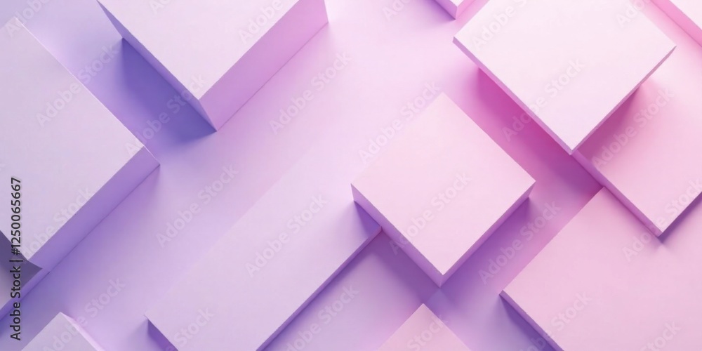 Fototapeta premium Abstract Pastel Cube Arrangement A Soft and Serene Composition of Interlocking Geometric Shapes in Lavender and Rose Hues