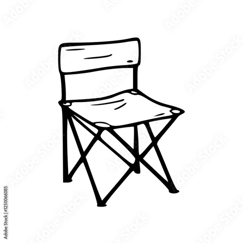foldable camping chair icon vector