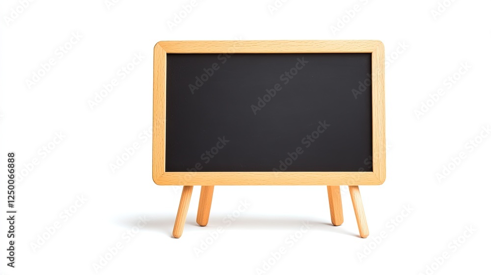 Wooden chalkboard on a white background, ideal for educational or promotional use Wooden chalkboard on a white background, ideal for educational or promotional use