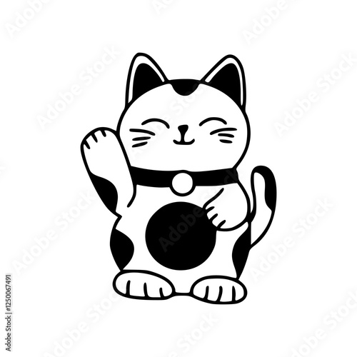 adorable cat character gesturing with its paw