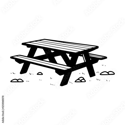 summer picnic table icon
