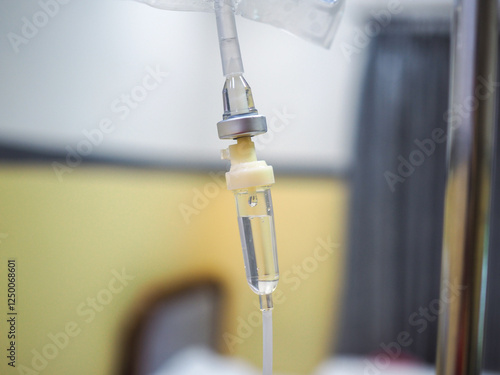 selective focus, infusion bag, infusion fluid drip in hospital