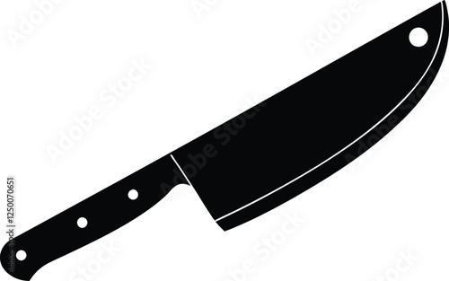 Butcher knife icon, Butcher knife silhouette vector. Cut of beef meat 