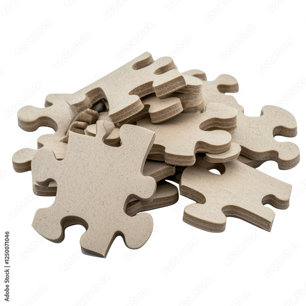 Unfinished Beige Jigsaw Puzzle Pieces Teamwork Solution, Transparent Background, Ai Generative Images Unfinished Beige Jigsaw Puzzle Pieces Teamwork Solution, Transparent Background, Ai Generative Images