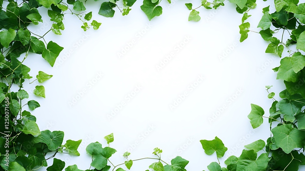 Ivy frame, white background, nature design Ivy frame, white background, nature design