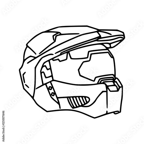master chief helmet icon vector