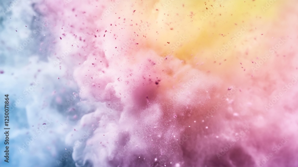 Fototapeta premium Colorful Explosion of Powdery Substance Creating Abstract Background with Soft Textures : Generative AI