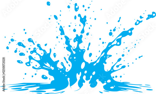 Splashes water drawing 