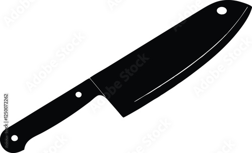 Butcher knife icon, Butcher knife silhouette vector. Cut of beef meat 