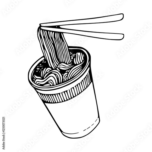 ramen noodle cup icon vector