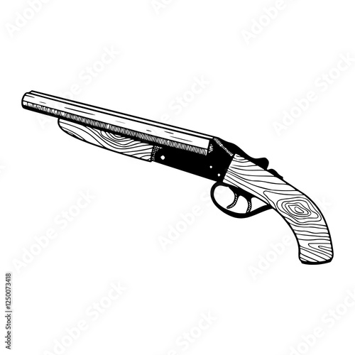 double barrel shotgun vector illustration