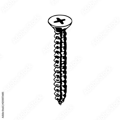 monochrome screw icon vector