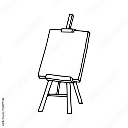 art easel with blank canvas icon