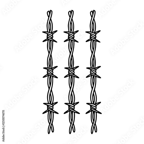 vector illustration of a barbed wire