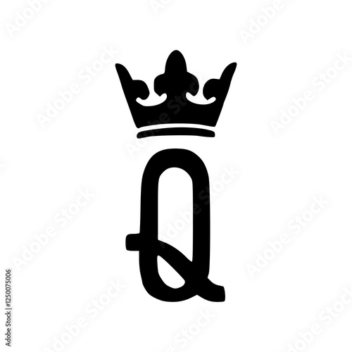 vector design of Q letter with crown symbol
