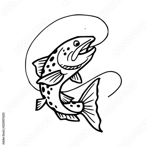 bass fishing vector illustration