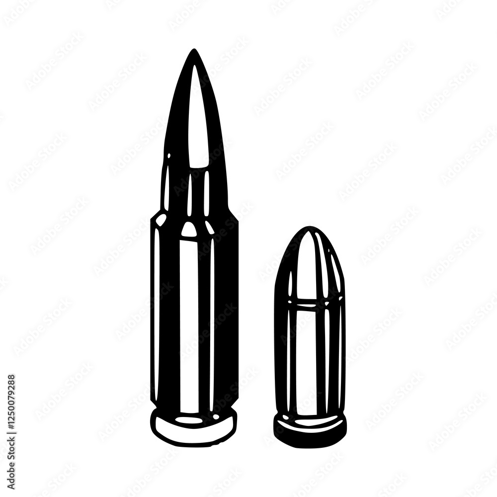set of bullets on white background set of bullets on white background