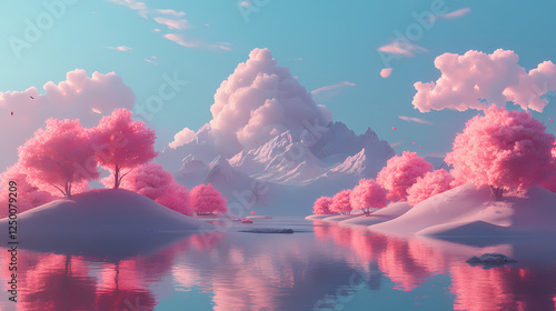 Vivid dreamscapes of surrealism: ai-generated landscapes that take you beyond the limits of reality. AI-Generated Dreamscapes. Illustration