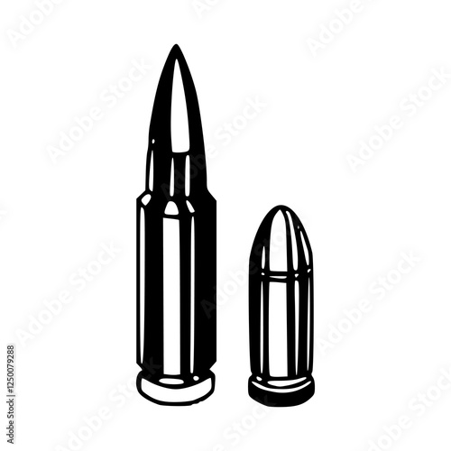 set of bullets on white background