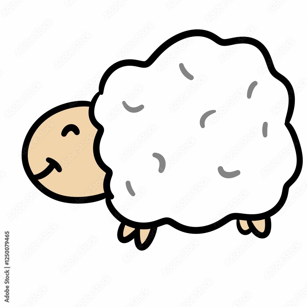 cute little sheep head character cute little sheep head character