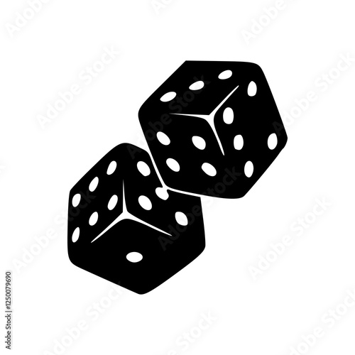 black dice isolated on white background