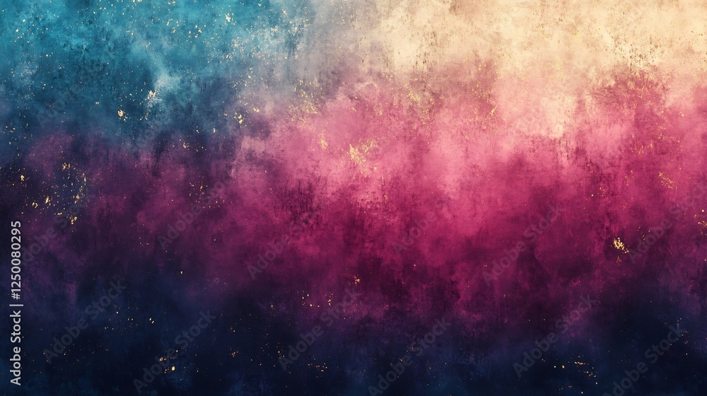 Fototapeta premium Dreamy watercolor texture subtly blends cool blues into warm pinks. AI Generated