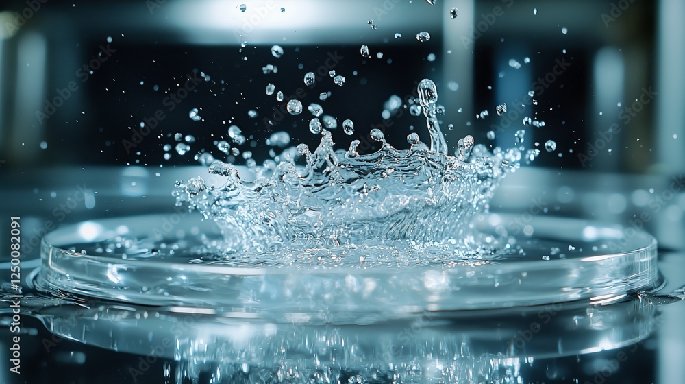 Water Splash on Surface Captured in High Definition Image Water Splash on Surface Captured in High Definition Image