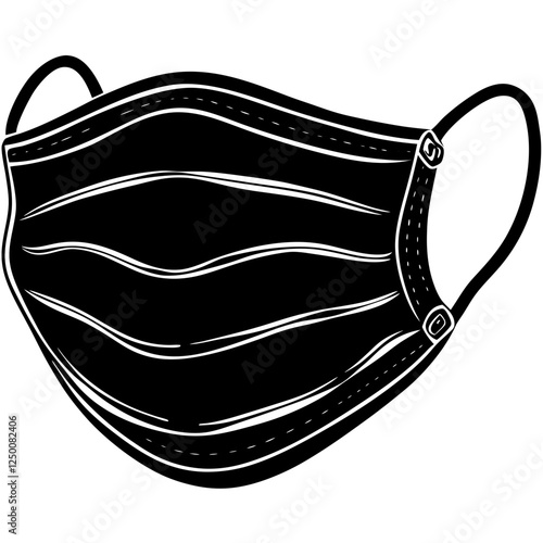  Medical mask vector art illustration on a white background