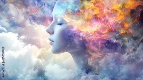 Fototapeta Naklejka Na Ścianę i Meble -  Abstract imagination psychology - generative ai wallpaper backgrounds for creative minds. AI-Generated Dreamscapes. Illustration