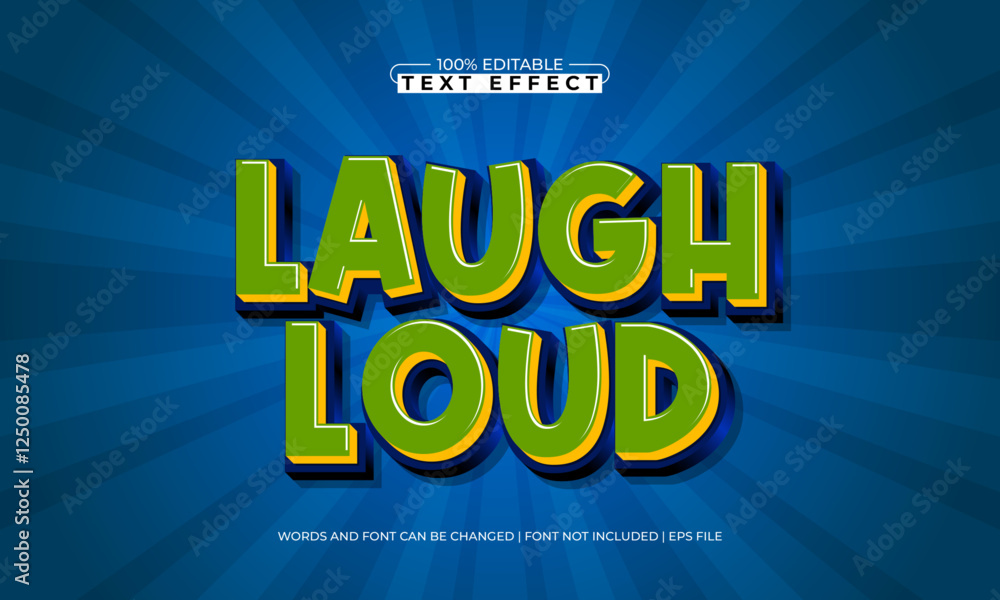 Obraz premium laugh loud editable text effect with a kids and play text style