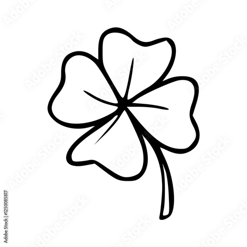 a simple outline of a four leaf clover