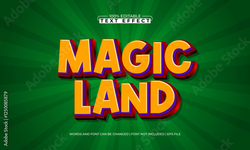 magic land editable text effect with a kids and play text style