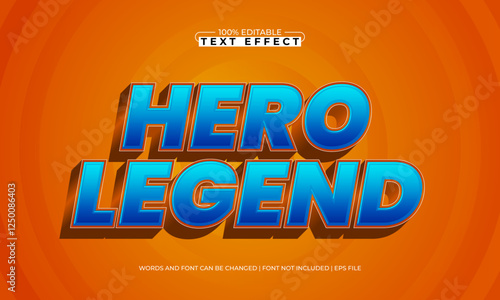 hero legend editable text effect with a hero and power text style